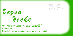 dezso hicke business card